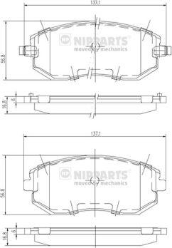 Nipparts J3607015 - Bremžu uzliku kompl., Disku bremzes ps1.lv