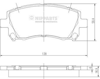 Nipparts J3607013 - Bremžu uzliku kompl., Disku bremzes ps1.lv