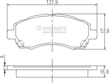 Nipparts J3607012 - Bremžu uzliku kompl., Disku bremzes ps1.lv