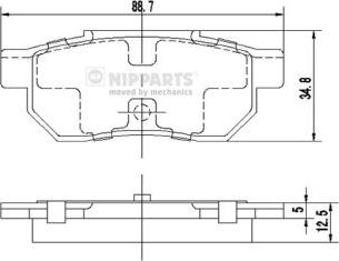 Nipparts J3614002 - Bremžu uzliku kompl., Disku bremzes ps1.lv