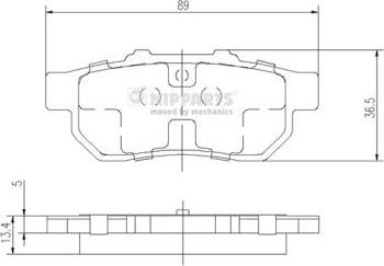 Nipparts J3614007 - Bremžu uzliku kompl., Disku bremzes ps1.lv