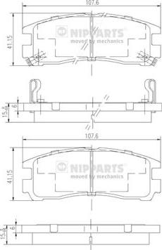 Nipparts J3615003 - Bremžu uzliku kompl., Disku bremzes ps1.lv