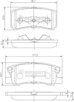 Nipparts J3615010 - Bremžu uzliku kompl., Disku bremzes ps1.lv