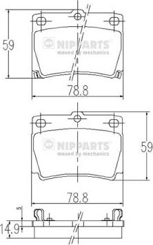 Nipparts J3615011 - Bremžu uzliku kompl., Disku bremzes ps1.lv