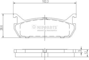 Nipparts J3616001 - Bremžu uzliku kompl., Disku bremzes ps1.lv