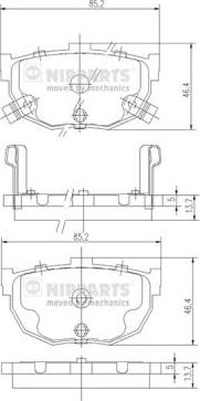 Nipparts J3610505 - Bremžu uzliku kompl., Disku bremzes ps1.lv