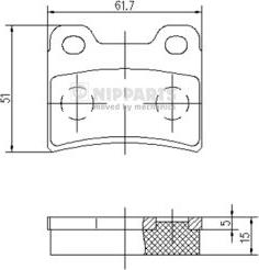 Nipparts J3610303 - Bremžu uzliku kompl., Disku bremzes ps1.lv