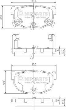 Nipparts J3611037 - Bremžu uzliku kompl., Disku bremzes ps1.lv