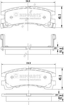 Nipparts J3611028 - Bremžu uzliku kompl., Disku bremzes ps1.lv