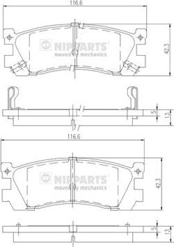 Nipparts J3613005 - Bremžu uzliku kompl., Disku bremzes ps1.lv