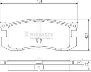 Nipparts J3613006 - Bremžu uzliku kompl., Disku bremzes ps1.lv