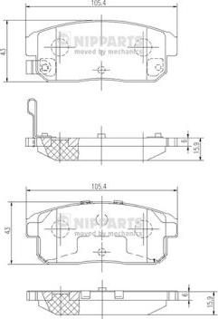 Nipparts J3613018 - Bremžu uzliku kompl., Disku bremzes ps1.lv