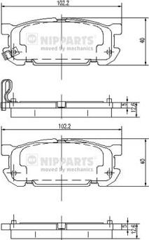 Nipparts J3613020 - Bremžu uzliku kompl., Disku bremzes ps1.lv