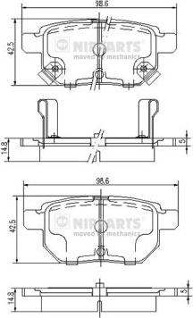 Nipparts J3612034 - Bremžu uzliku kompl., Disku bremzes ps1.lv