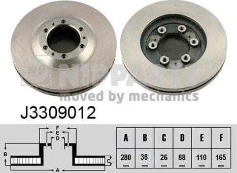 Nipparts J3309012 - Bremžu diski ps1.lv