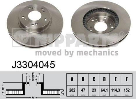 Nipparts J3304045 - Bremžu diski ps1.lv