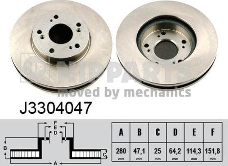 Nipparts J3304047 - Bremžu diski ps1.lv