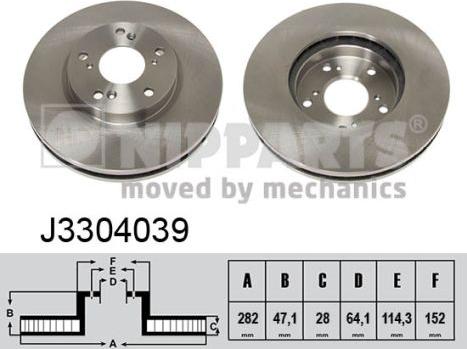 Nipparts J3304039 - Bremžu diski ps1.lv