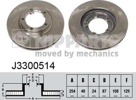 Nipparts J3300514 - Bremžu diski ps1.lv