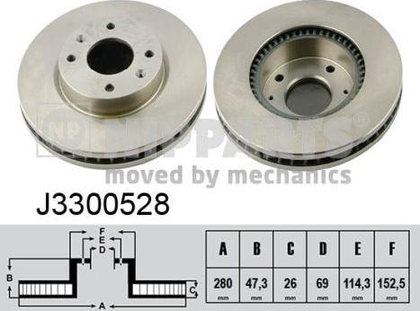 Nipparts J3300528 - Bremžu diski ps1.lv