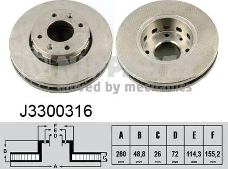 Nipparts J3300316 - Bremžu diski ps1.lv