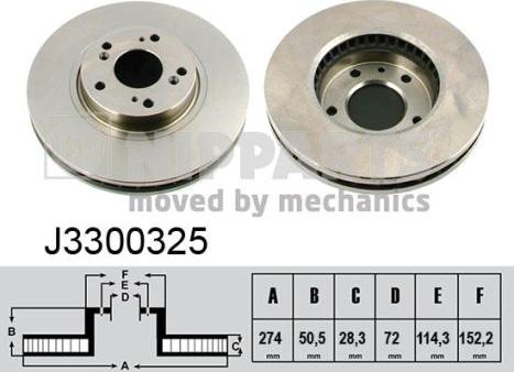 Nipparts J3300325 - Bremžu diski ps1.lv