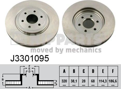 Nipparts J3301095 - Bremžu diski ps1.lv