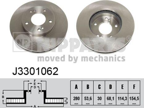 Nipparts J3301062 - Bremžu diski ps1.lv