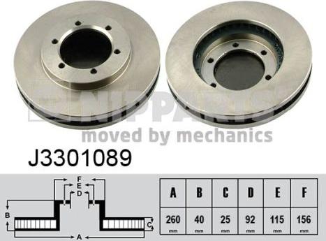 Nipparts J3301089 - Bremžu diski ps1.lv