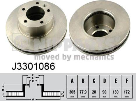 Nipparts J3301086 - Bremžu diski ps1.lv