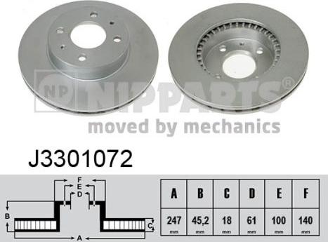 Nipparts J3301072 - Bremžu diski ps1.lv