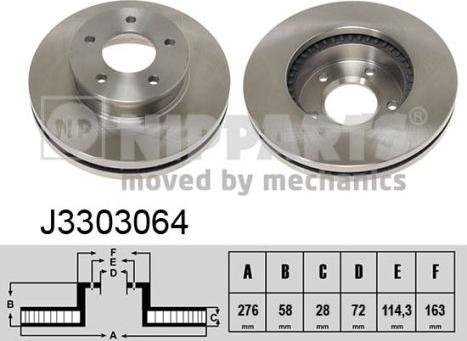 Nipparts J3303064 - Bremžu diski ps1.lv