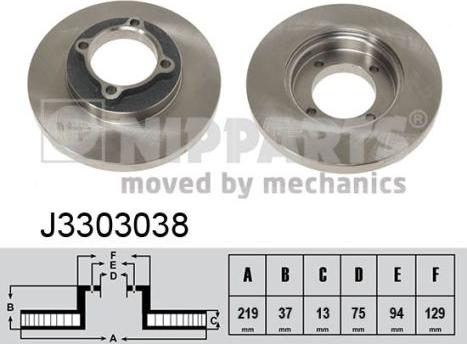 Nipparts J3303038 - Bremžu diski ps1.lv