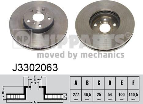 Nipparts J3302063 - Bremžu diski ps1.lv