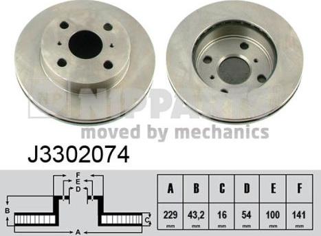 Nipparts J3302074 - Bremžu diski ps1.lv