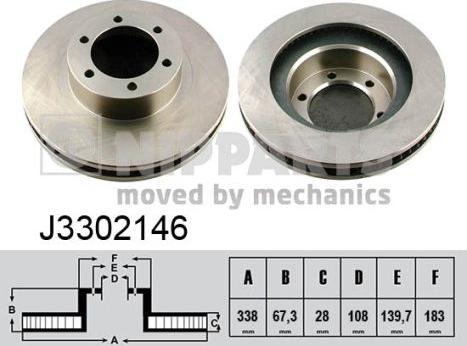 Nipparts J3302146 - Bremžu diski ps1.lv