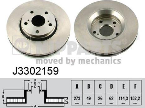 Nipparts J3302159 - Bremžu diski ps1.lv