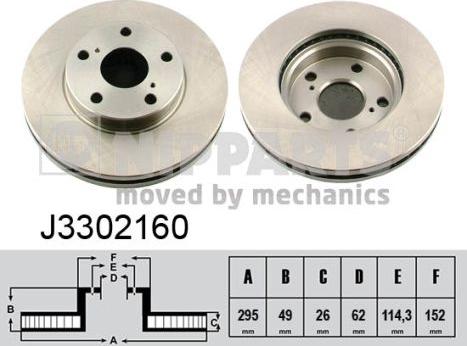 Nipparts J3302160 - Bremžu diski ps1.lv