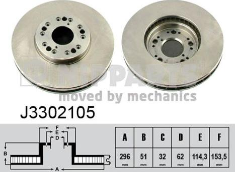 Nipparts J3302105 - Bremžu diski ps1.lv