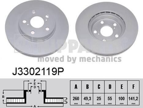 Nipparts J3302119P - Bremžu diski ps1.lv