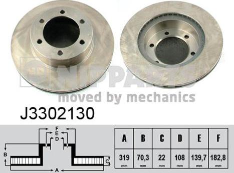 Nipparts J3302130 - Bremžu diski ps1.lv