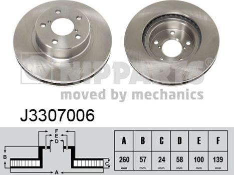 Nipparts J3307006 - Bremžu diski ps1.lv