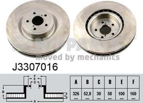 Nipparts J3307016 - Bremžu diski ps1.lv