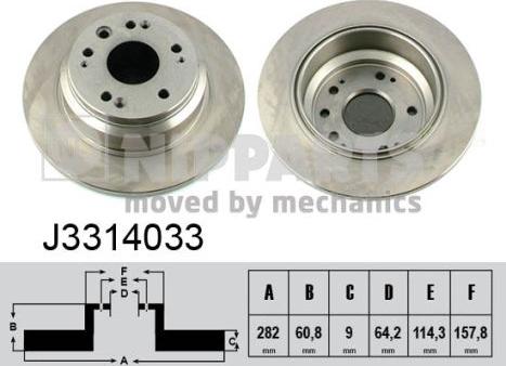 Nipparts J3314033 - Bremžu diski ps1.lv