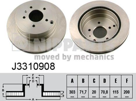 Nipparts J3310908 - Bremžu diski ps1.lv