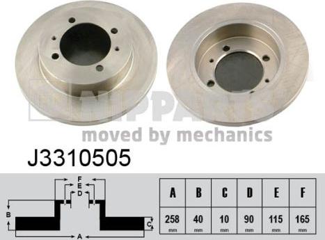 Nipparts J3310505 - Bremžu diski ps1.lv