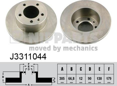 Nipparts J3311044 - Bremžu diski ps1.lv