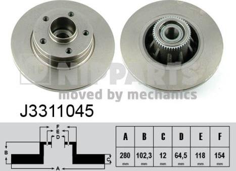 Nipparts J3311045 - Bremžu diski ps1.lv