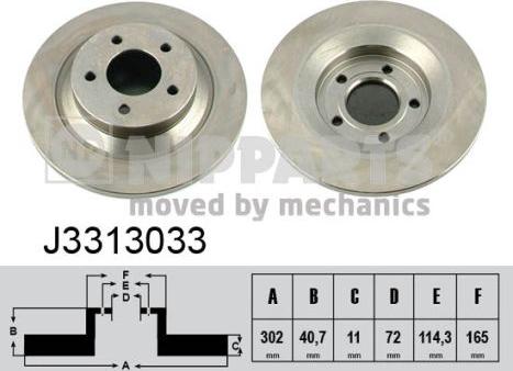 Nipparts J3313033 - Bremžu diski ps1.lv