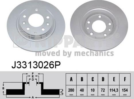 Nipparts J3313026P - Bremžu diski ps1.lv